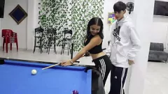 Play Curvy Colombian Friend Learns Pool Game and Ends Up Fucking Her Workout Buddy