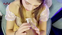 Play Cosplay Babe Worships Latin Lover's Huge Cock