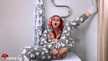 Play Cute Redhead Masturbate Pussy Dildo and Orgasm in Kigurumi