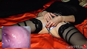 Play Endoscope Camera inside wet Pussy Sexy Girl in Stockings - Homemade